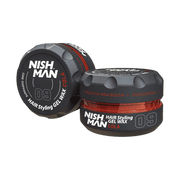 NISHMAN 09 Hair Styling Gel Wax Cola – grau 150 ml XL