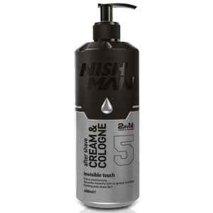 NISHMAN 05 After Shave Cream & Cologne – Invisible Touch silver 400 ml XL