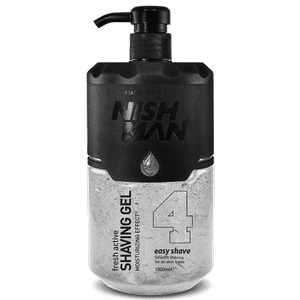 NISHMAN Shaving Gel 4 Fresh Active Rasiergel Easy Shave 1000 ml