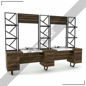 Zweier Barber Moebel mit Spiegel BRL 101