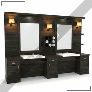 Zweier Barber Moebel mit Spiegel BRL 118 A