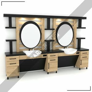 Zweier Barber Moebel mit Spiegel BRL 119