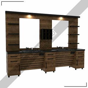 Zweier Barber Moebel mit Spiegel BRL 122