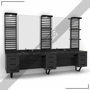 Zweier Barber Moebel mit Spiegel BRL 124