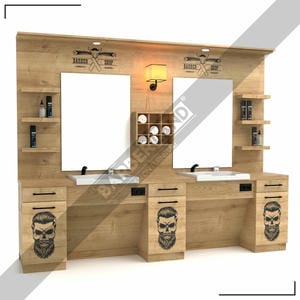 Zweier Barber Moebel mit Spiegel BRL 126