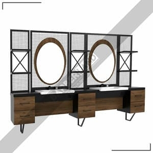 Zweier Barber Moebel mit Spiegel BRL 130