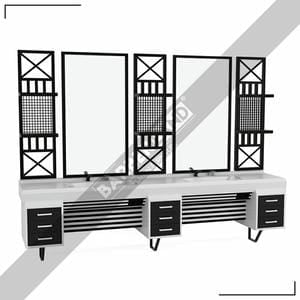 Zweier Barber Moebel mit Spiegel BRL 133