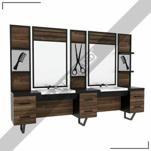 Zweier Barber Moebel mit Spiegel BRL 136