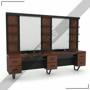 Zweier Barber Moebel mit Spiegel BRL 138