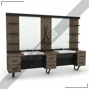 Zweier Barber Moebel mit Spiegel BRL 139