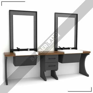 Zweier Barber Moebel mit Spiegel BRL 142