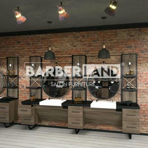 Zweier Barber Moebel mit Spiegel BRL 149