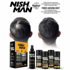 NISHMAN Hair Building Premium Keratin Fiber Set 2 in1 (Hellbraun)