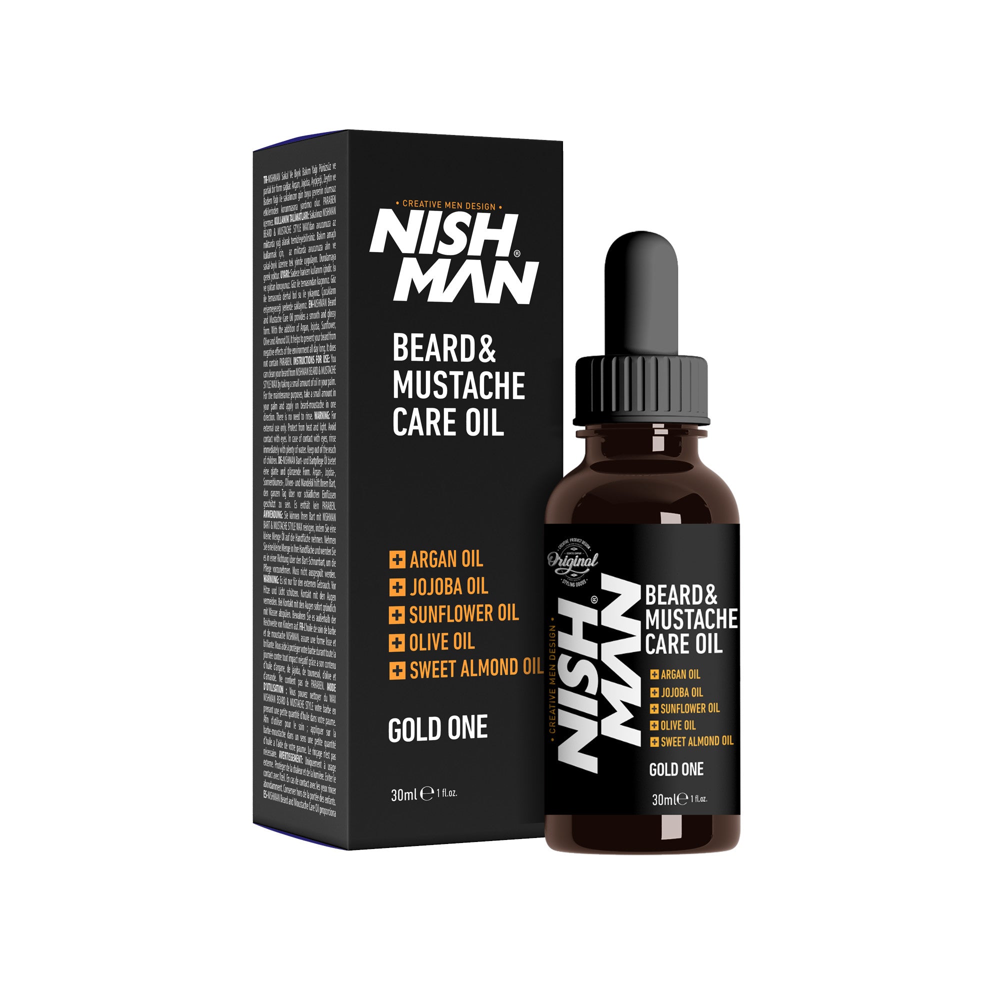 NISHMAN Bartöl mit Argan und Jojoba Öl 75 ml