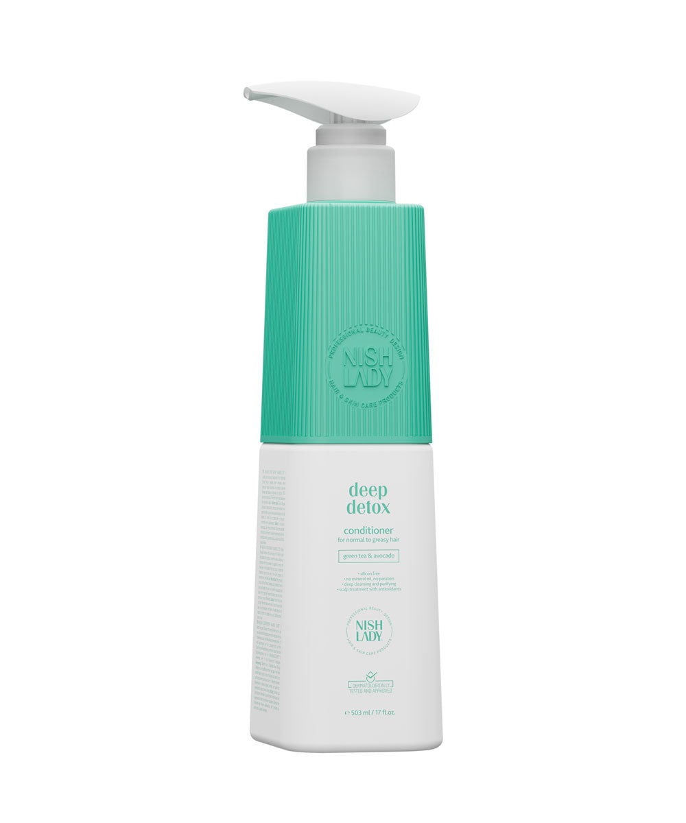 Deep Detox Conditioner für normales bis fettiges Haar, 503ml | Grüntee- und Avocado-Extrakte NISHLADY