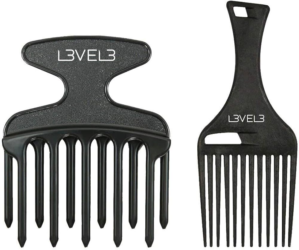 L3V3L3 Hair Pick Comb Set - 2 Pc
